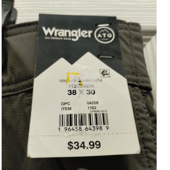 NWT Wrangler Men's Size 38x30 Gray All Terrain Convertible Trail Jogger Pants - Picture 5 of 8